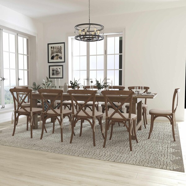 Flash Furniture Rectangle Antique Farm Table, Wood Top, Wood Grain XA-FARM-15-GG - main
